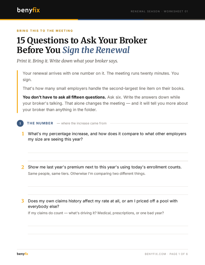 First page of the guide, showing the first three questions with space to write answers.